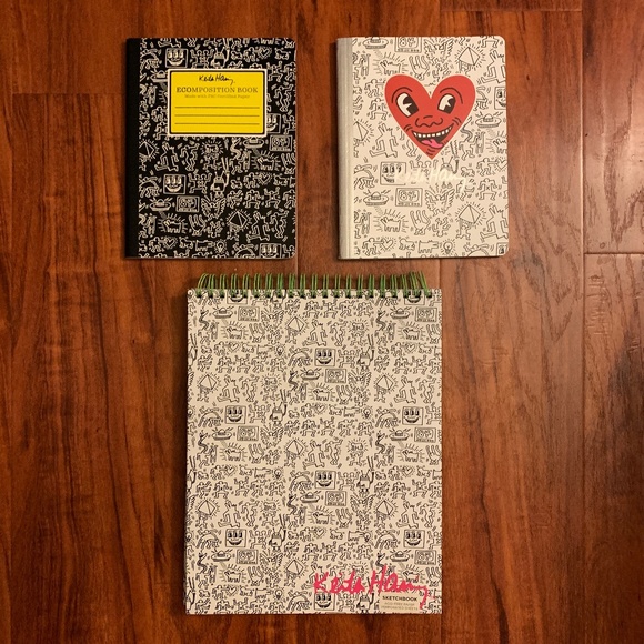 NWT Keith Haring Small Notebook Large Spiral Sketchbook Set Art Draw Paint - Picture 1 of 16